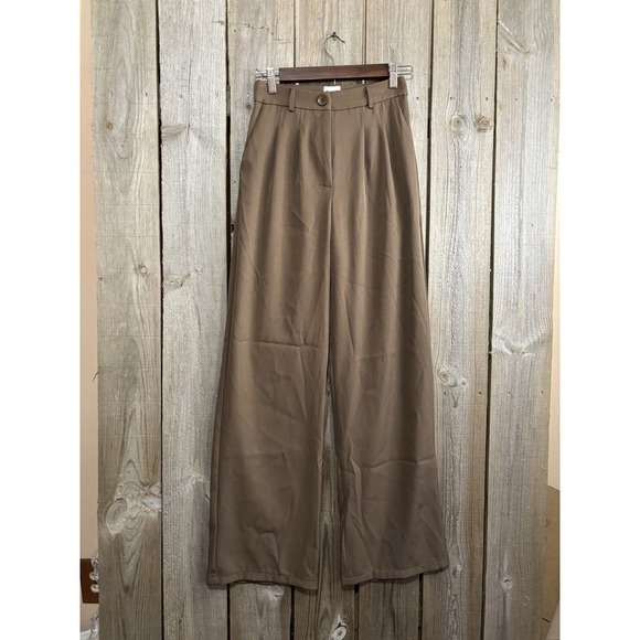 Princess Polly Pants - Princess Polly Wide Leg Pants Womens XXS US 2 Brown High Waisted Trouser